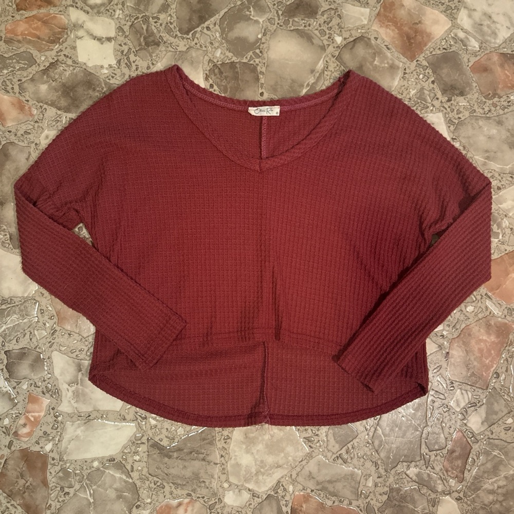 Women's Dark Pink Long Sleeve Top